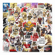 50 st Vinland Saga Anime-dekaler Vattentäta Vinyl Kawaii-dekaler för Barn Tonåringar Vuxna Skateboard Dator Laptop Gitarr