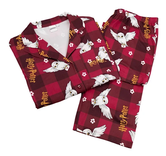 Harry Potter Dam/Dam Hedwig Lång Pyjamas Set L Röd Red L
