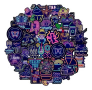 Neon Cartoon-dekaler, Vattentäta Vinyldekaler för Laptop, Mugg, Vattenflaskor, Skateboard, Gitarr, Cykel, Cartoon Anime-dekaler för Barn, Tonåringar och Vuxna