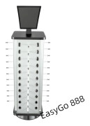 Glasögonställ - Display - 360° Roterande - Plats För 44 Par - Justerbar Spegel - Stabil Metallbas - Höjd 86 cm - Bas Ø 23 cm - Vit