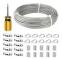 50M/3mm Stainless Steel Rope, Coated Steel Wire Rope with Wire Clips, M3 Sleeves, Stainless Steel Thimbles