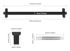 Universal takräcke lastbågar - 2-pack aluminium takräcken - 1 m längd - Med lås - Max 75 kg last - För 4/5-dörrars bilar - Svart
