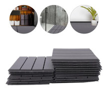 Trallplattor - PP 30x30 cm 22-pack - Halkskydd - Vattentät - För Inne/Ute, Balkong & Altan - Ljusgrå