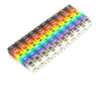 100 st buntband, digitala färgglada buntband i plast digital 0-9 nummerrör trådnummer märkning rör färgglada buntband färg (4mm²)
