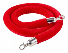 Avspärrningsrep, 2 stycken, 150 cm, röd, sammet