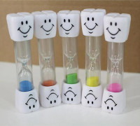 5 st 3 min Smiley Sandtimer, Tandborste Klocka Tid Nedräkning Beräkning För Barn Present (slumpmässig Färg)