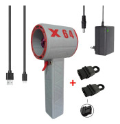 64 mm fläkt för dammblåsning och kylning, snabb tangentbordsrengöring för dammborttagning, fordonsrengöring kraftfull 8000 mAh Gray red US Plug