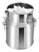 Mjölkburk - Förvaringsdunk - 5 l - Rostfritt Stål 201 - Sömlös - Läckagesäker - Tätt Lock med Silikonpackning - 17×22 cm - Silver
