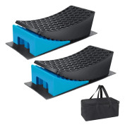 Husbil/husvagn nivåklossar - Nivåramper & hjulklossar - 2-pack, halkskyddsmatta, förvaringsväska, ABS, 40×17×10 cm - Blå