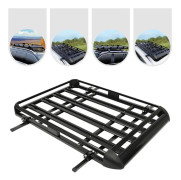 Biltakräcke - Stor aluminium lastkorg - Justerbar bredd - Universal för SUV med takräcken - Max 150 kg - Svart
