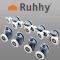 Shower set Ikonka Castors for the shower cabin, set of 8 pcs. KK9646