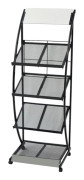 Tidningsställ 47x40x134 cm svart och vit A4