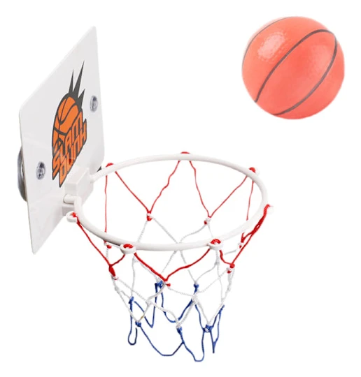 Mini basketkorgset bärbar basketkorg med boll och 2