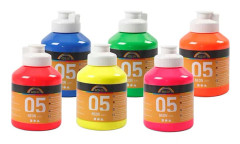 A-Color akrylfärg - Neonfärger - 6x500 ml