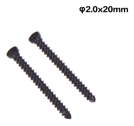 2 st 2,0 mm titanskruvar 6-22 mm veterinärorotopediska