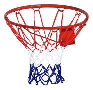 Väggmonterad basketkorg - Basketbollring - Ø 46 cm - Metallram - 12 krokar - Inne/ute - Röd