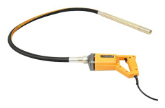 Betongvibrator - Elektrisk handhållen - 1300 W - 4300 varv/min - 2,0 m stav - För betongkompaktering - EU-plugg - Gul