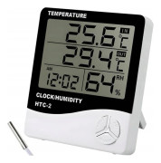 Termometer Väderstation Hygrometer Klocka Batterisats LCD-sond