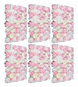 Konstgjord blomvägg - Rosväggpaneler - 6 st 40 x 60 cm - Sidenblommor - För bröllop, hem & alla hjärtans dag - Inomhus - Flerfärgad