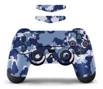 DATA FROG Sony PS4 / PS4 Slim Game Controller-dekal Avtagbar PVC-klistermärke - Blå Kamouflage