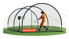 Basebollbur - Slagbur - Fristående och portabel - 6,06 x 3,66 x 2,5 m - 30-trådigt knutet HDPE-nät - Öppning för kastmaskin - Inne/ute