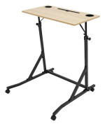 Mobilt ståbord - Laptopbord på hjul - Höjdjusterbart 90–118 cm - L-form - Bordsskiva 70×40 cm - 4 hjul med broms - Khaki