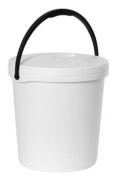 Plast Team hink med lock 16 L vit