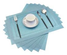 Table Placemats, Heat-Insulating Non-Slip Plastic Placemats, Washable Easy-to-Clean Woven Vinyl Placemats for Kitchen, Stain-Resistant for Dining