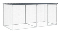 vidaXL Hönsbur med tak antracit 203x98x90 cm galvaniserat stål
