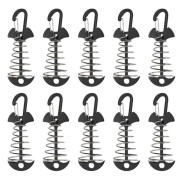 Deck Anchor Pegs, 10 Pieces Aluminum Windproof Aluminum with Spring Loop, Portable Anchor for Outdoor Camping