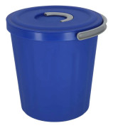 KOTARBAU® Hink med lock och handtag, plast, marinblå, 15 l
