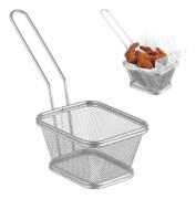 Miniatyr serveringskorg för friterade snacks med handtag 105x90x60 mm - Hendi 425664