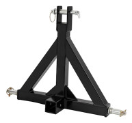 Traktor dragkrok - 3-punkts dragkroksadapter - Mottagarfäste 5,08 cm - För kulkoppling - Svetsat järn - Plastbeläggning - Svart