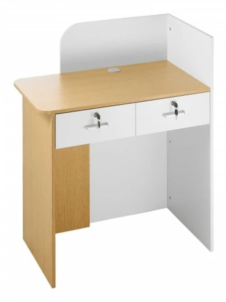 Reception Disk, 80x45x100 cm, Vit, LED-belysning