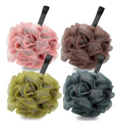Badsvamp Duschpuff Svampar Bad Mjuk Loofah Svamp Puff Exfolierande Nät Duschboll Bad Scrunchies För Vuxna