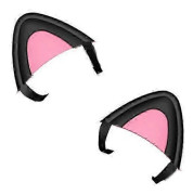 1 par hörlurar kattöron söt universell Bluetooth-kompatibel headset silikon kattunge öron dekoration hörlurar tillbehör (färg: svart) (hy)