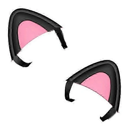 1 par hörlurar kattöron söt universell Bluetooth-kompatibel headset silikon kattunge öron dekoration hörlurar tillbehör (färg: svart) (hy)