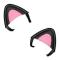 1 par hörlurar kattöron söt universell Bluetooth-kompatibel headset silikon kattunge öron dekoration hörlurar tillbehör (färg: svart) (hy)