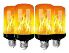 Paket E27 Flamljuslampor 4W Bas LED Flameffektlampor 4 Belysningslägen Dekorativa Inomhuslampor för Hem Trädgård Fest
