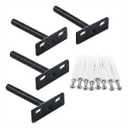 Flytande hyllkonsoler 4 st 10 mm väggkonsol osynlig konsol dolda hyllkonsoler med 8 st skruvar och 8 st expansionsrör