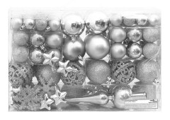 vidaXL Julgranskulor 111 delar silver polystyren
