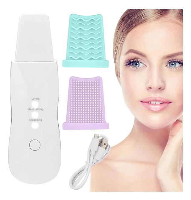 Ultrasonic Scrubber | Facial Cleanser Ultrasonic Peeling White