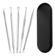Delar Blackhead Remover, Pimple Popper, Ansiktshudvårdskit Silver