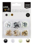 Brads Runda - 48 st - Svart, Vit, Creme, Guld - 8 mm