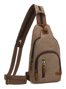 Snygg Canvas Bröstväska Crossbody Sling Ryggsäck Brown Brown