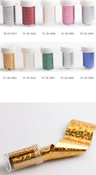 Nagelfolie 10 rullar MultiColor