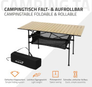 Hopfällbart campingbord 118x55x64,5 cm Beige aluminium Hauki