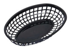 LYCAQL Kyckling och pommes frites snabbmat efterrätt eftermiddagste oval plast på middag ihålig matkorg [HK] Black