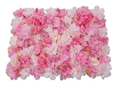 Konstgjord blomvägg - Blomväggspaneler - 6 st, 60×40 cm, Plast, Dahlia & Ros, Rektangulär, Bröllopsbakgrund - Rosa