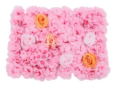 Konstgjorda blomväggspaneler - 12-pack 3D dahlia & ros - Sidenblommor - Handgjorda - Bröllopsbakgrund - Inomhus - Rosa/champagne